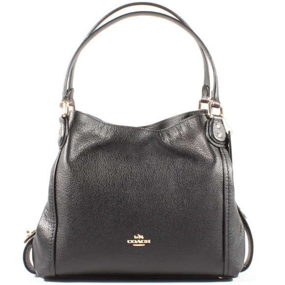 Coach Handbags - Coach Edie Shoulder Bag Purse Black Leather Tote